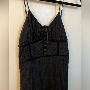 URBAN OUTFITTERS Black lace camisole dress with buttons